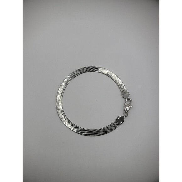 Vintage Silver Tone Bracelet Smooth Link Jewelry Costume - Picture 8 of 11